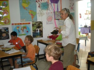 Escuela Pacifica teacher Serena Saltzman in Todos Santos, Baja, Mexico.