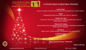 Hotel Guaycura Navidad menu, Todos Santos, Baja, Mexico