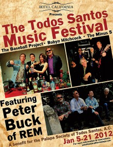 Todos Santos Music Festival Poster with Peter Buck of REM