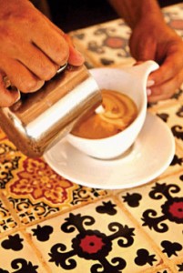 Latte art, Baja Bean, Pescadero, Baja, Mexico