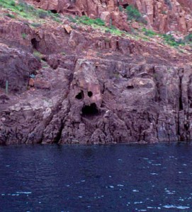 Isla Espiruto Santo spirit face cave, Sea of Cortez, La Paz, Baja, Mexico