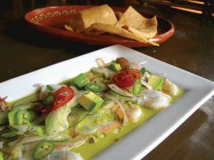 Shrimp entree, Rancho Pescadero, Baja, Mexico